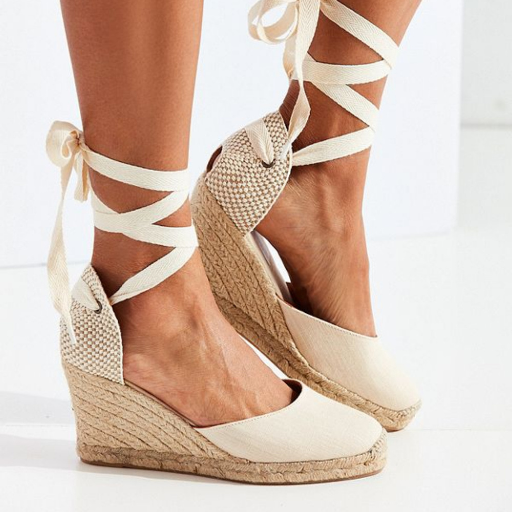 Soludos Linen Espadrille Tall Wedge Sandal